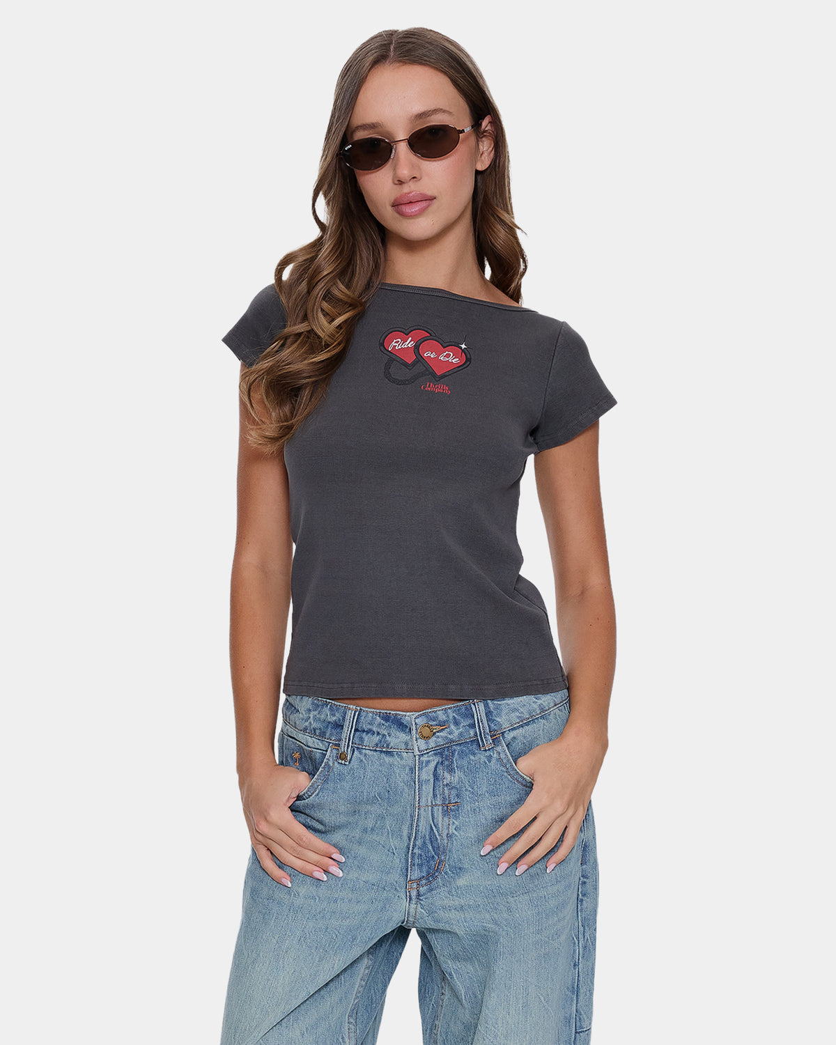 Womens Ride Or Die Boat Neck T-Shirt