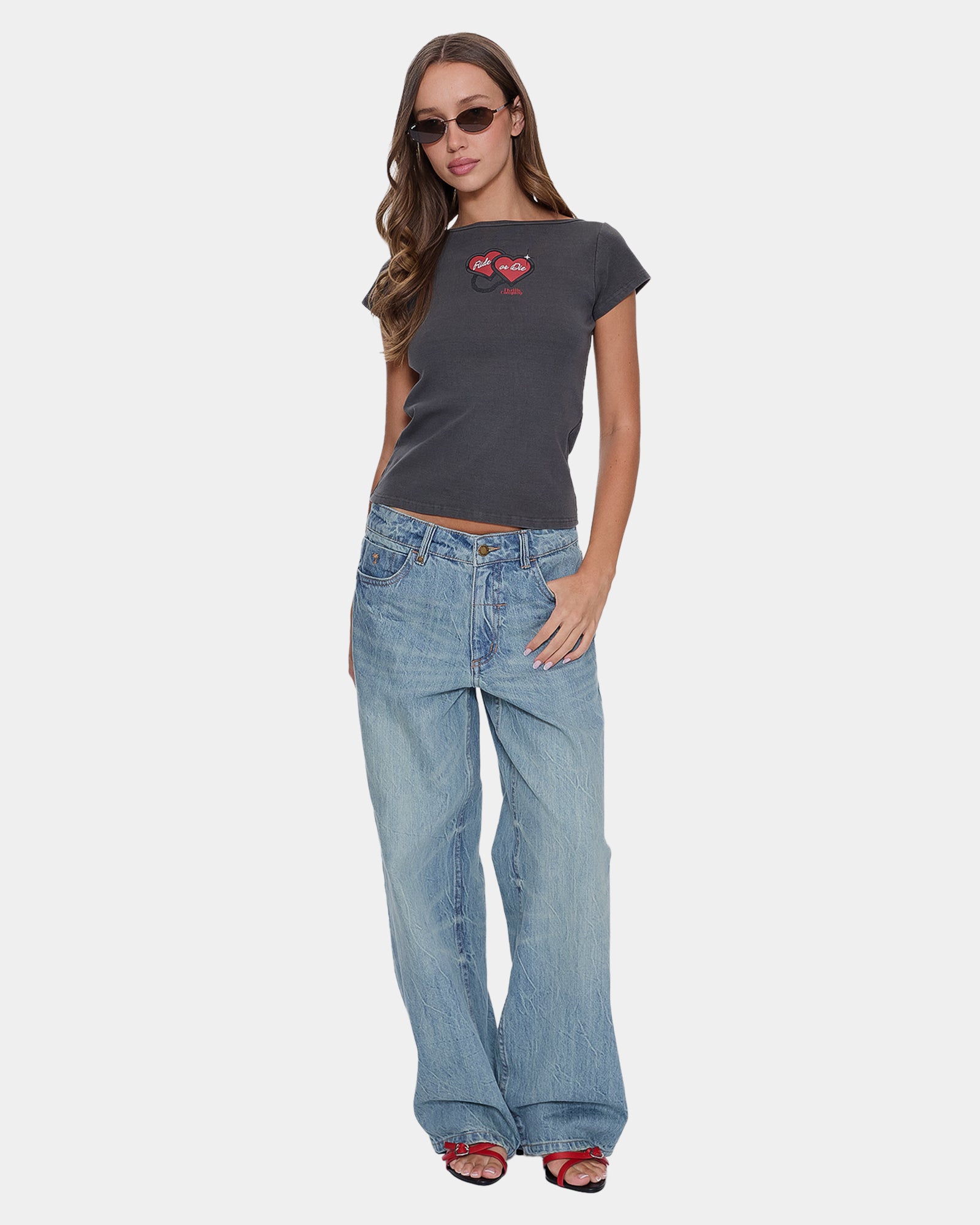 Womens Ride Or Die Boat Neck T-Shirt