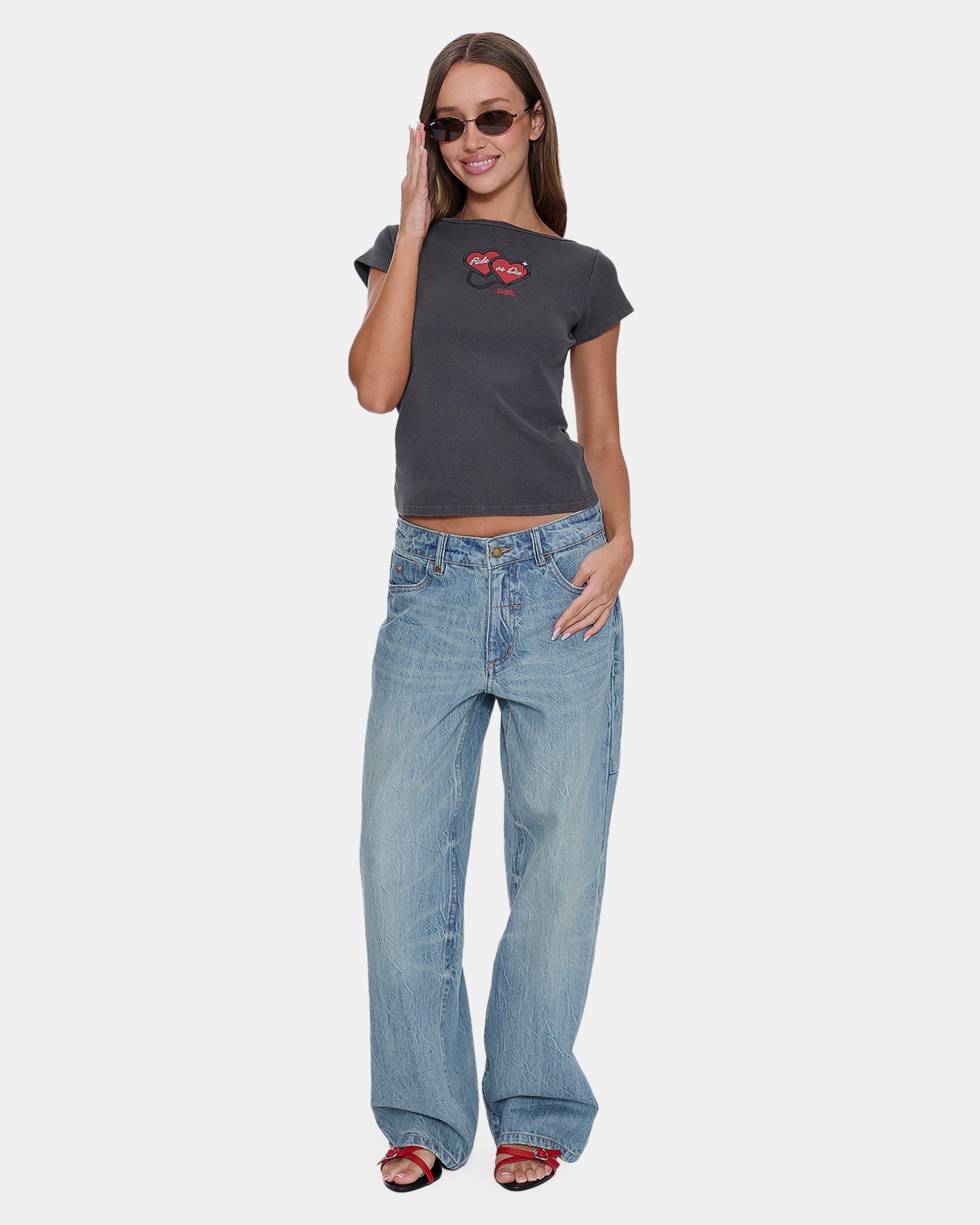 Womens Ride Or Die Boat Neck T-Shirt