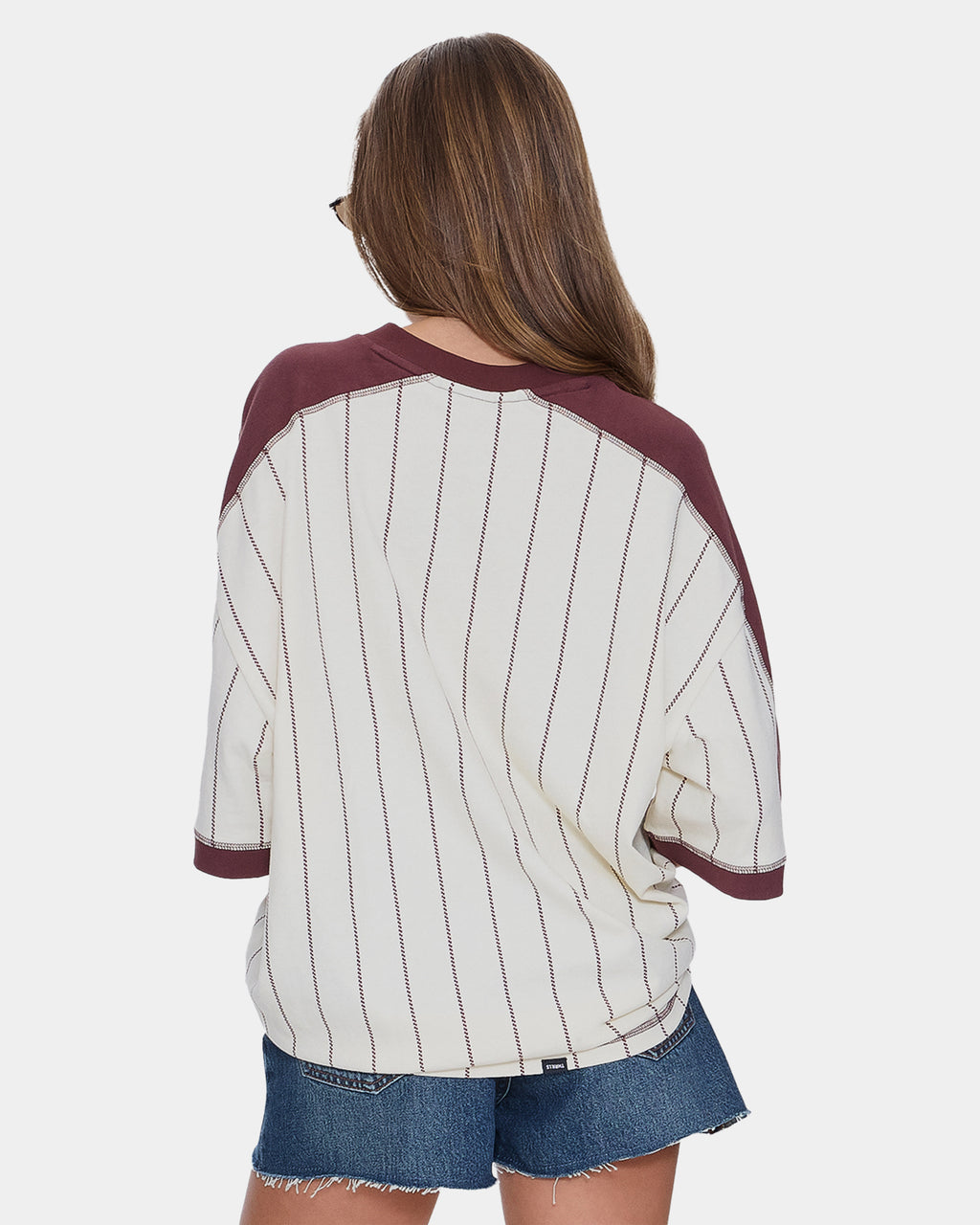 Womens Baseline Stripe V T-Shirt