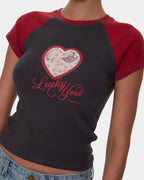 Womens Lucky You Raglan Club T-Shirt