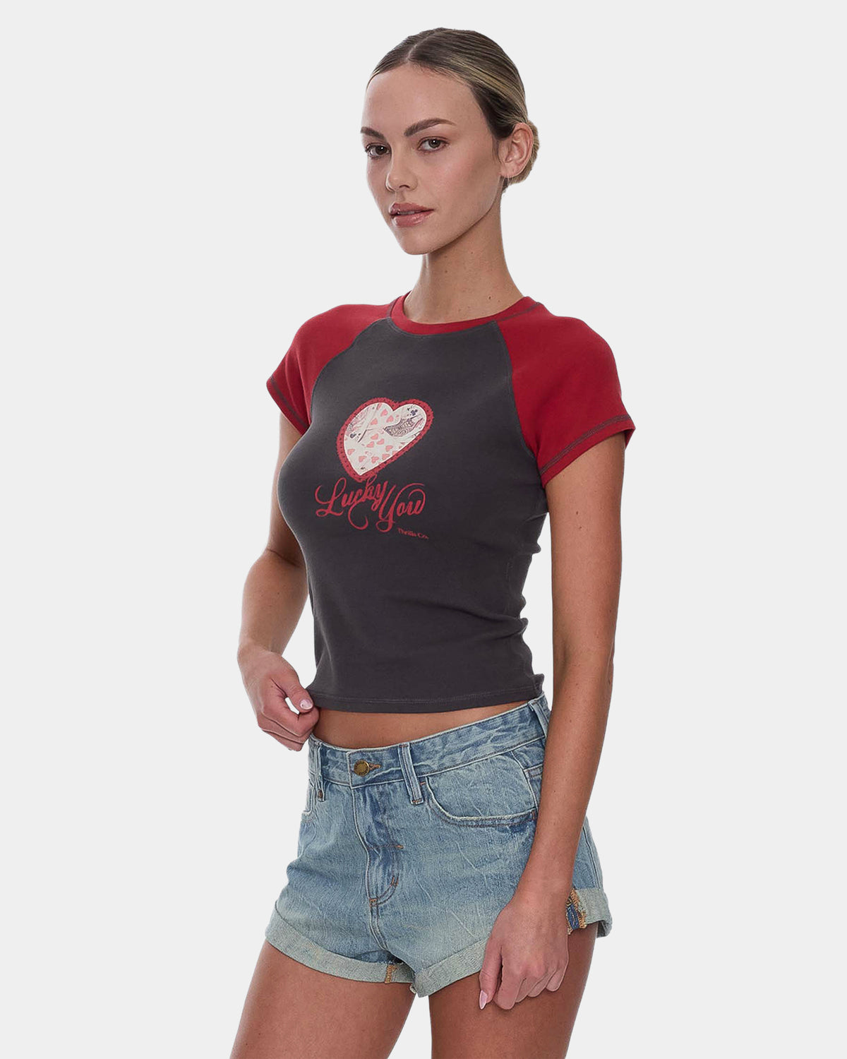 Womens Lucky You Raglan Club T-Shirt