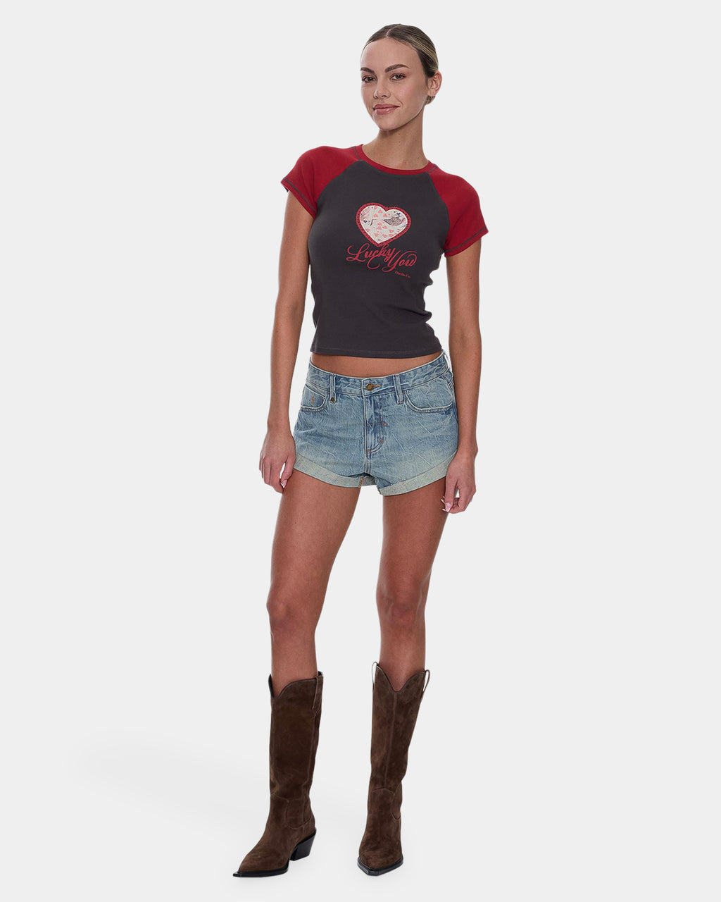 Womens Lucky You Raglan Club T-Shirt
