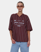 Womens Game Day Stripe V T-Shirt
