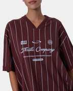 Womens Game Day Stripe V T-Shirt