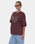 Womens Game Day Stripe V T-Shirt
