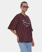 Womens Game Day Stripe V T-Shirt