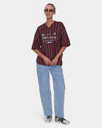 Womens Game Day Stripe V T-Shirt