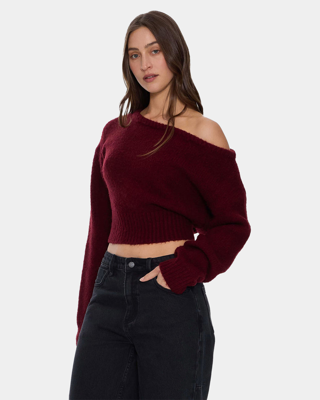 Womens Oslo Cold Shoulder Knit Sweater