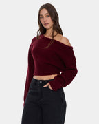 Womens Oslo Cold Shoulder Knit Sweater