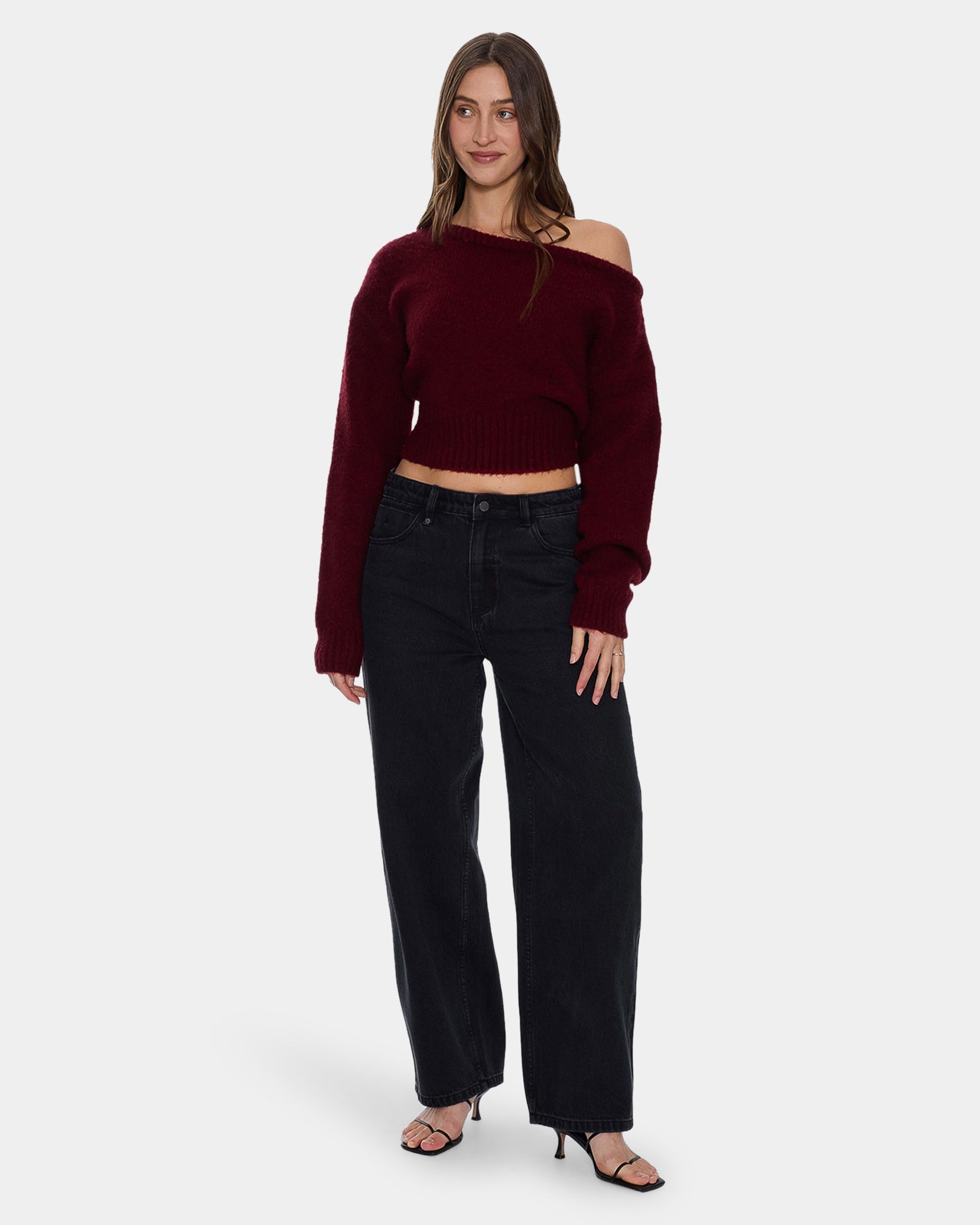 Womens Oslo Cold Shoulder Knit Sweater