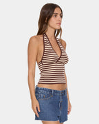 Womens Dayna Knit Halter Tank Top