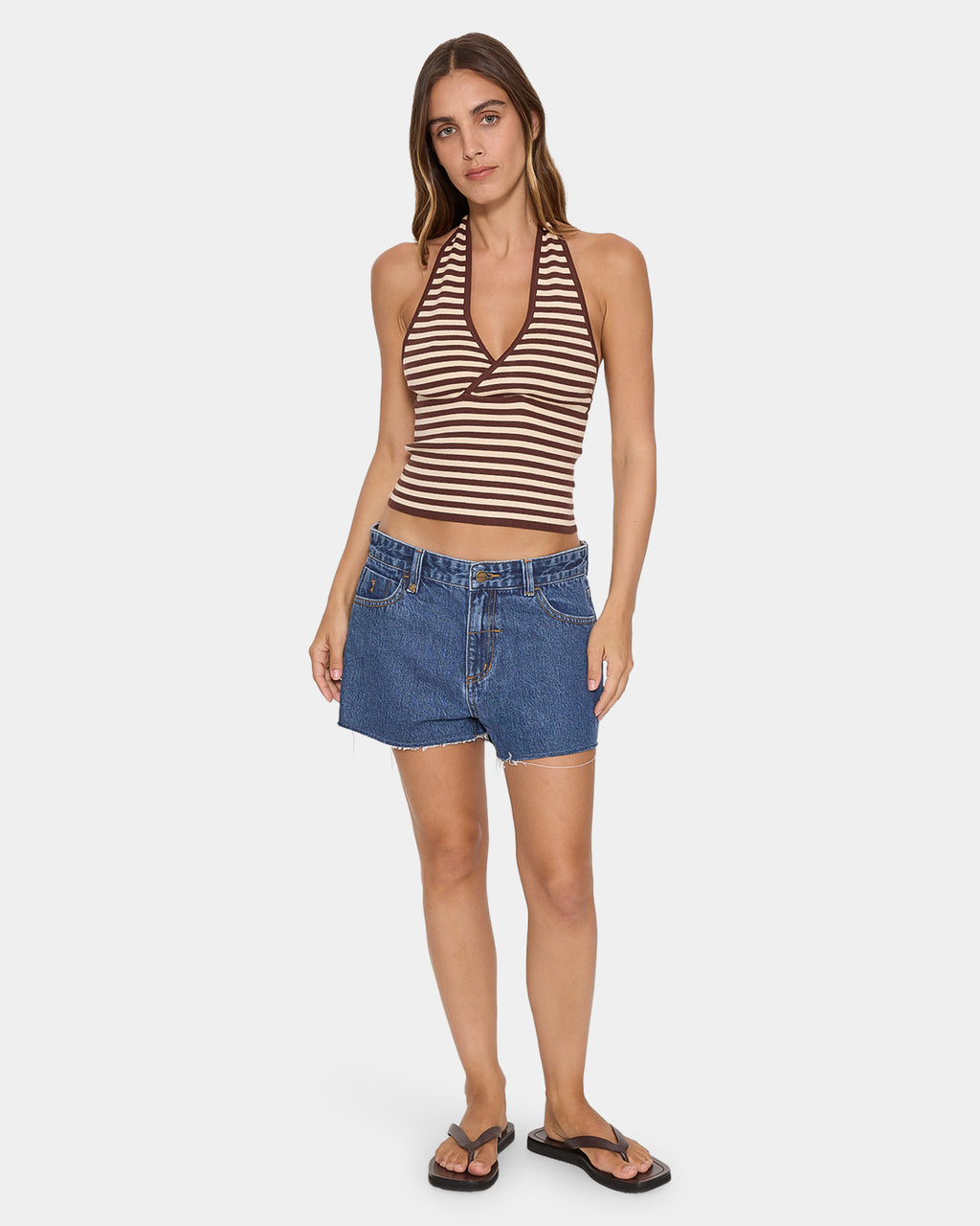 Womens Dayna Knit Halter Tank Top