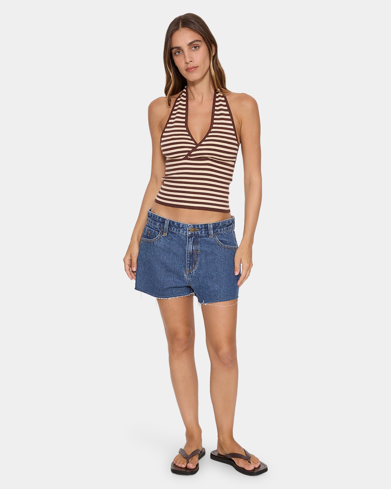 Womens Dayna Knit Halter Tank Top