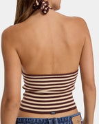 Womens Dayna Knit Halter Tank Top