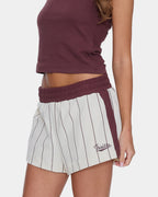 Womens Baseline Stripe Elastic Waist Shorts