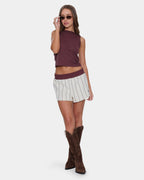 Womens Baseline Stripe Elastic Waist Shorts