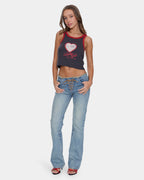 Womens Cammie Low Rise Lace Up Denim Jeans