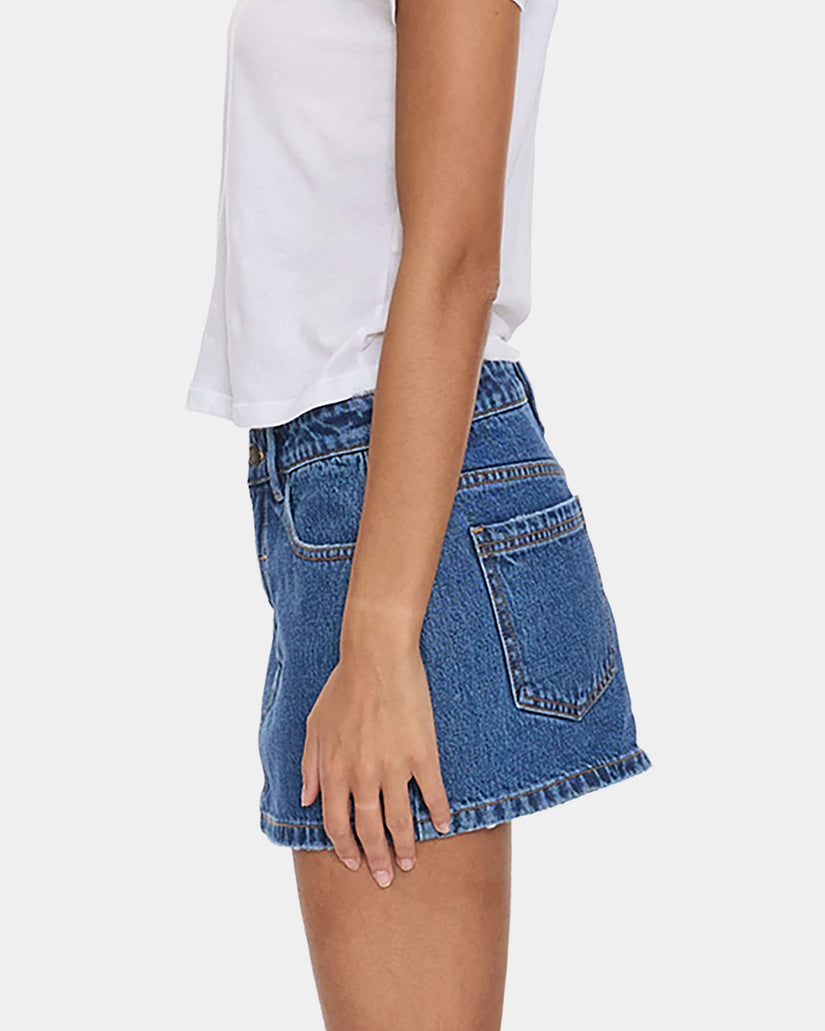 Womens Carmen Mid Rise Micro Denim Skirt