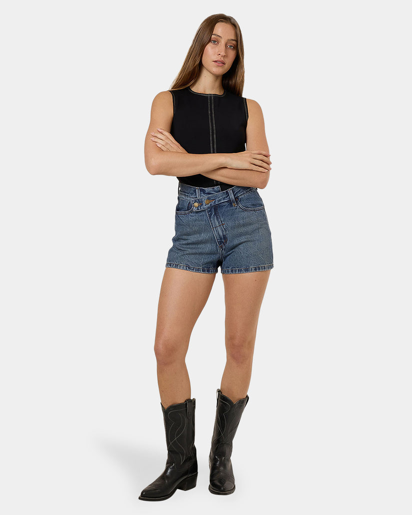 Womens Kai Wrap Denim Shorts