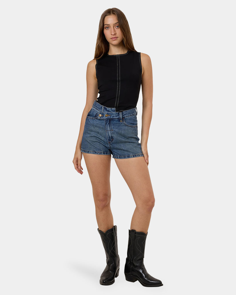 Womens Kai Wrap Denim Shorts