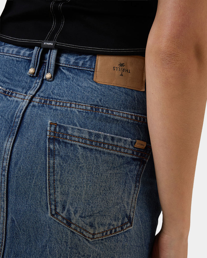 Womens Kai Wrap Denim Skirt