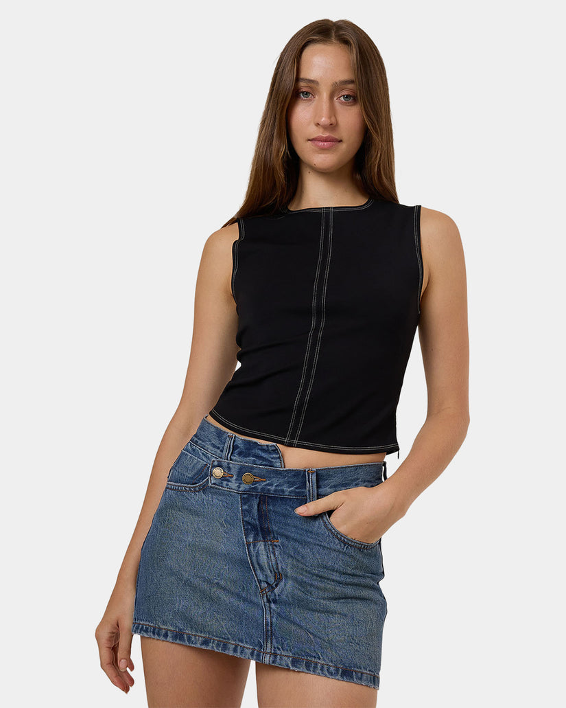 Womens Kai Wrap Denim Skirt