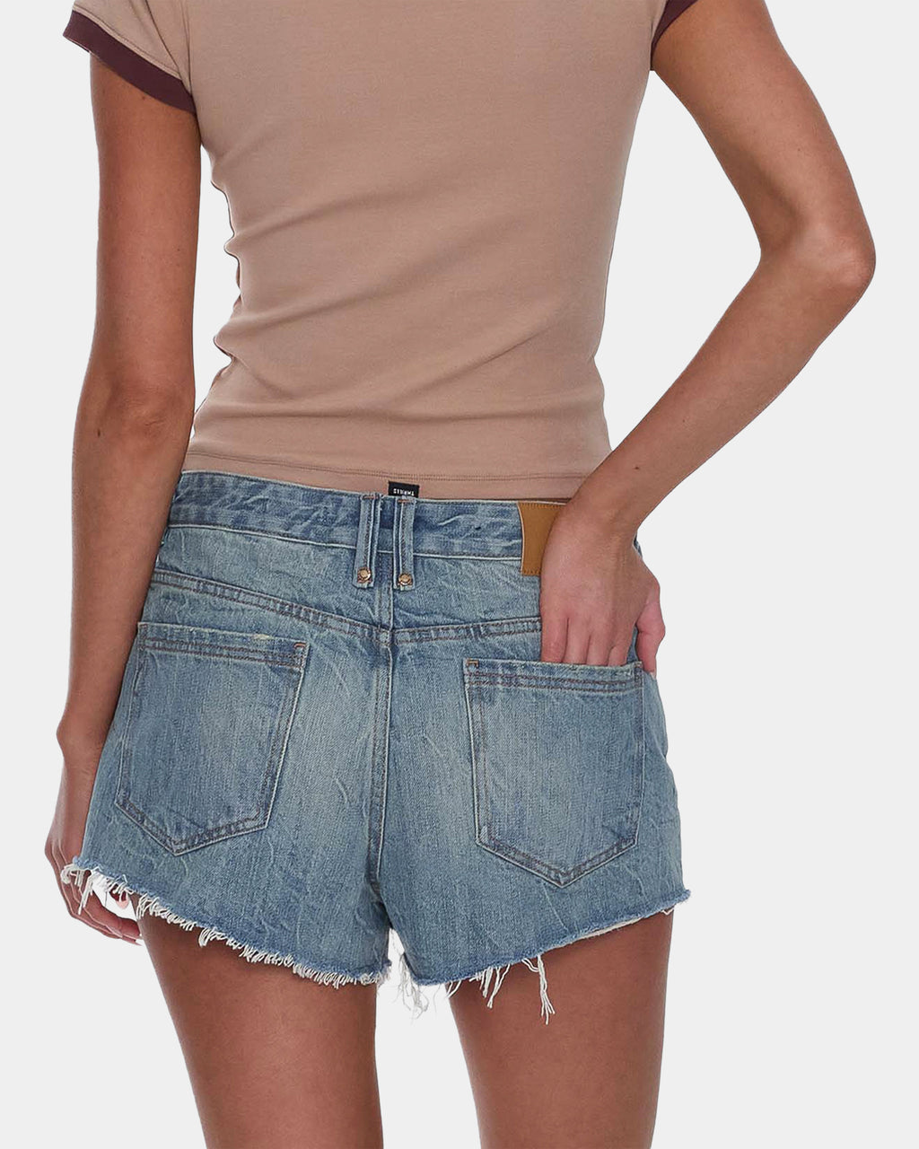 Womens Lola Low Rise Baggy Denim Shorts