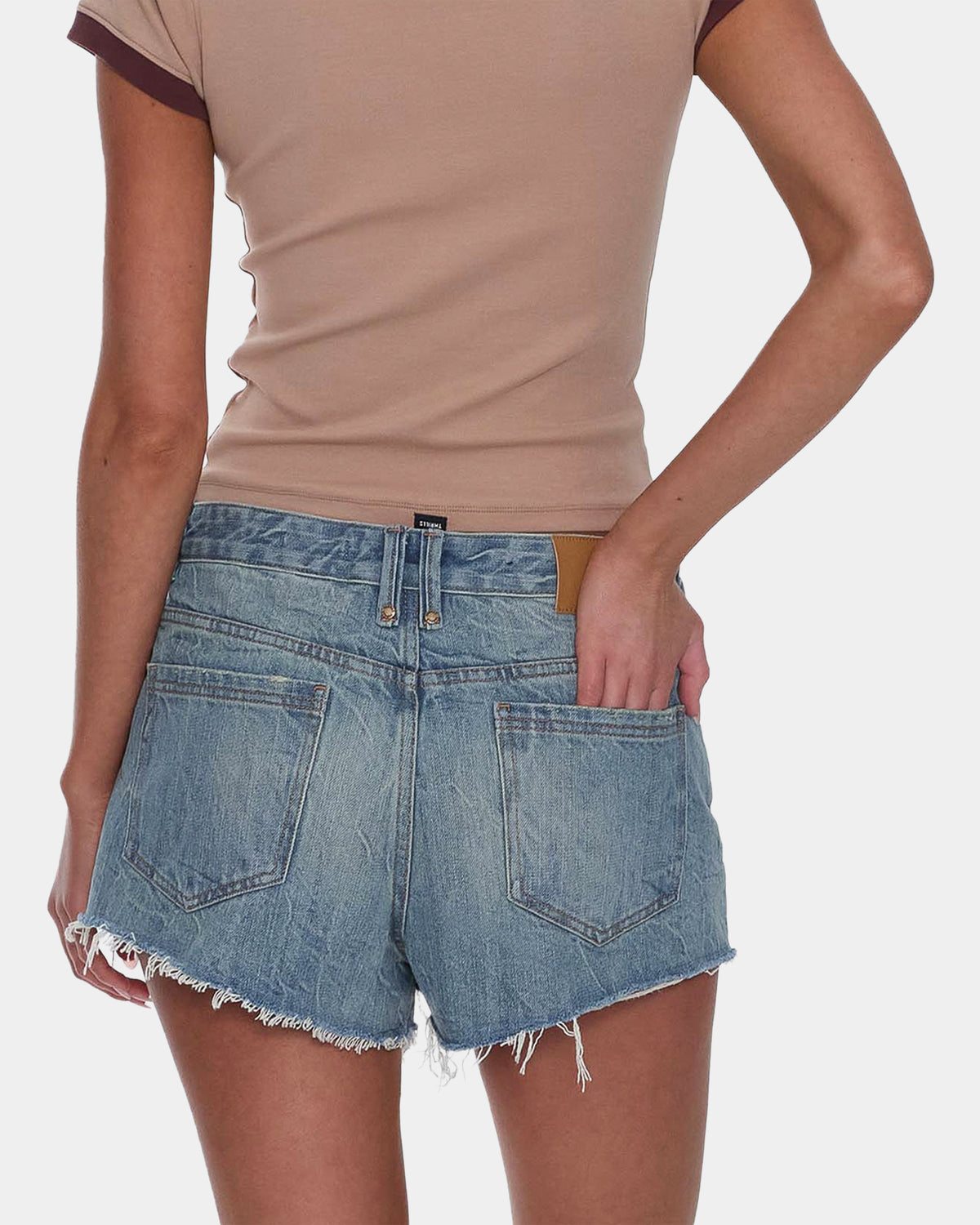 Womens Lola Low Rise Baggy Denim Shorts