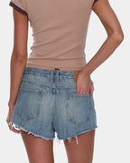 Womens Lola Low Rise Baggy Denim Shorts