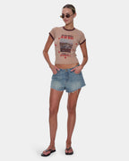 Womens Lola Low Rise Baggy Denim Shorts