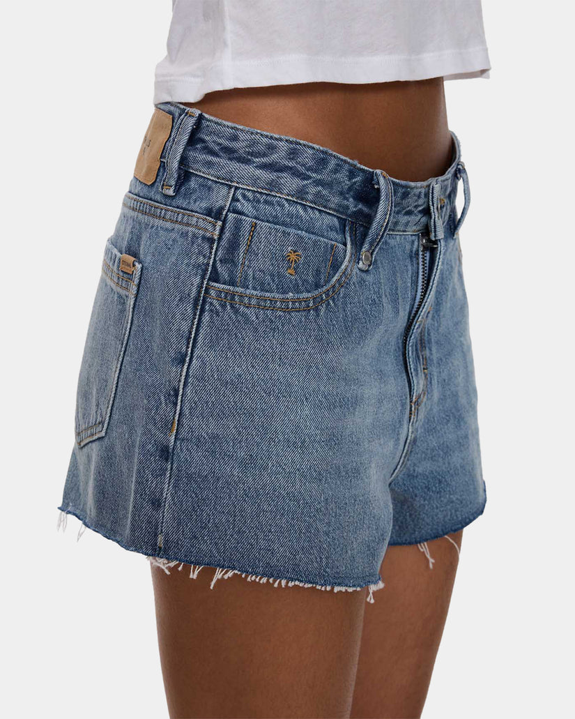 Womens Lola Low Rise Baggy Denim Shorts