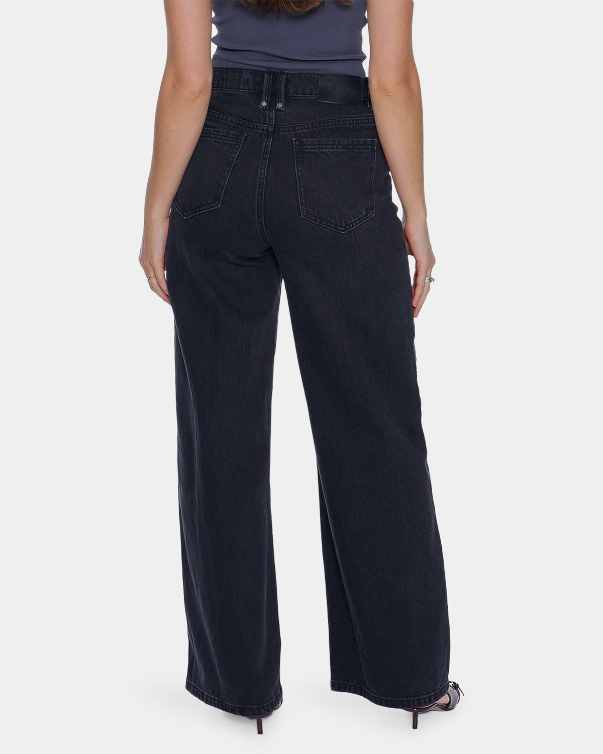 Womens Hunter High Rise Wide Denim Jeans