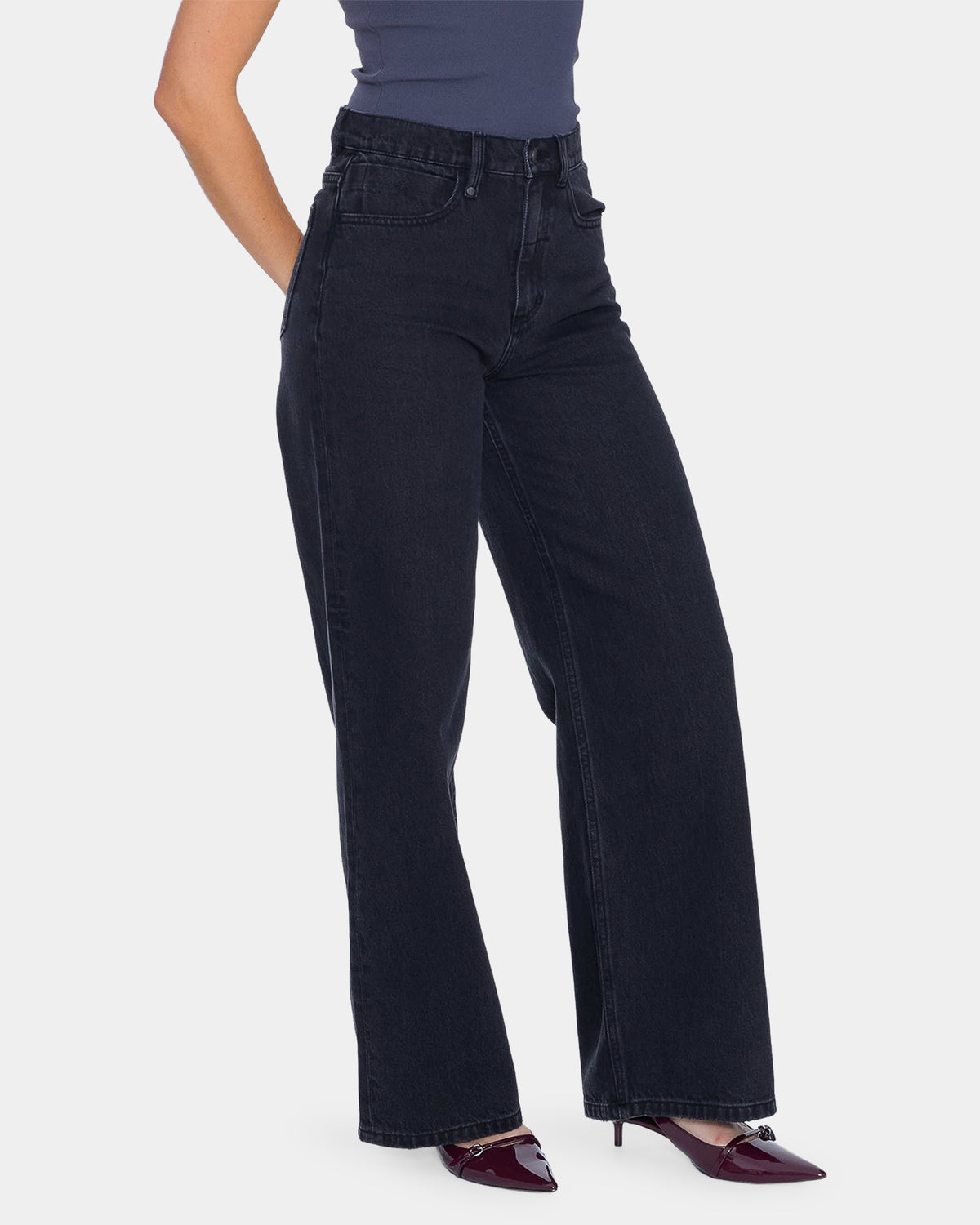 Womens Hunter High Rise Wide Denim Jeans