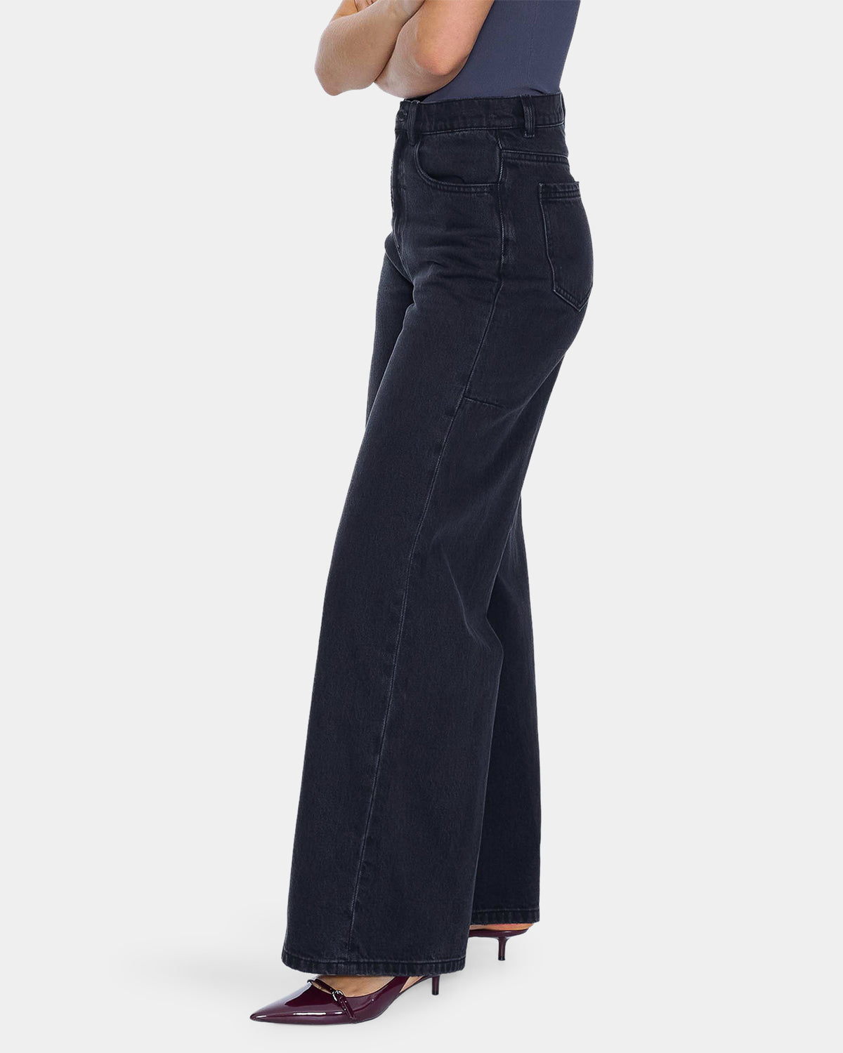 Womens Hunter High Rise Wide Denim Jeans