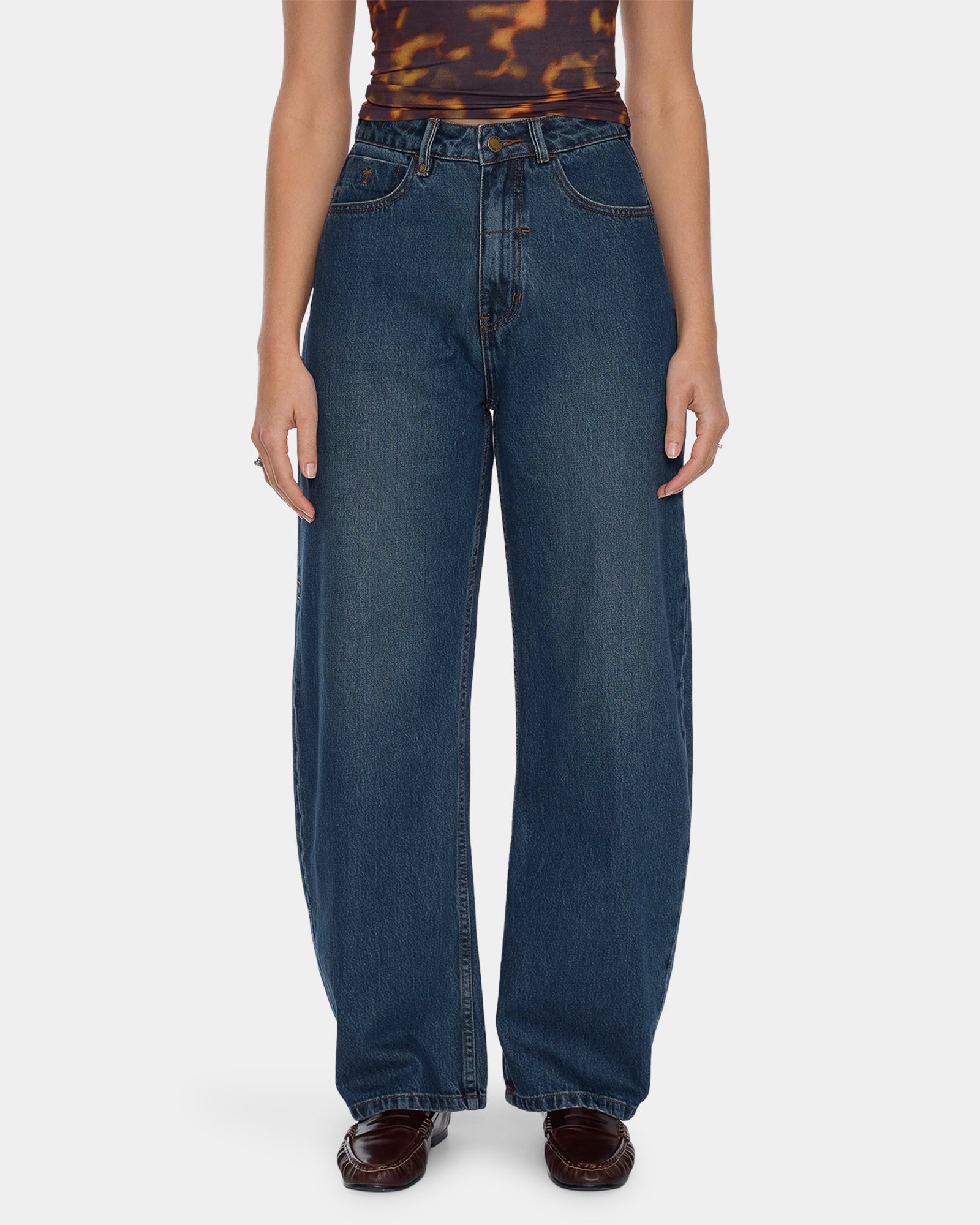 Womens Sloane High Rise Barrel Denim Jeans