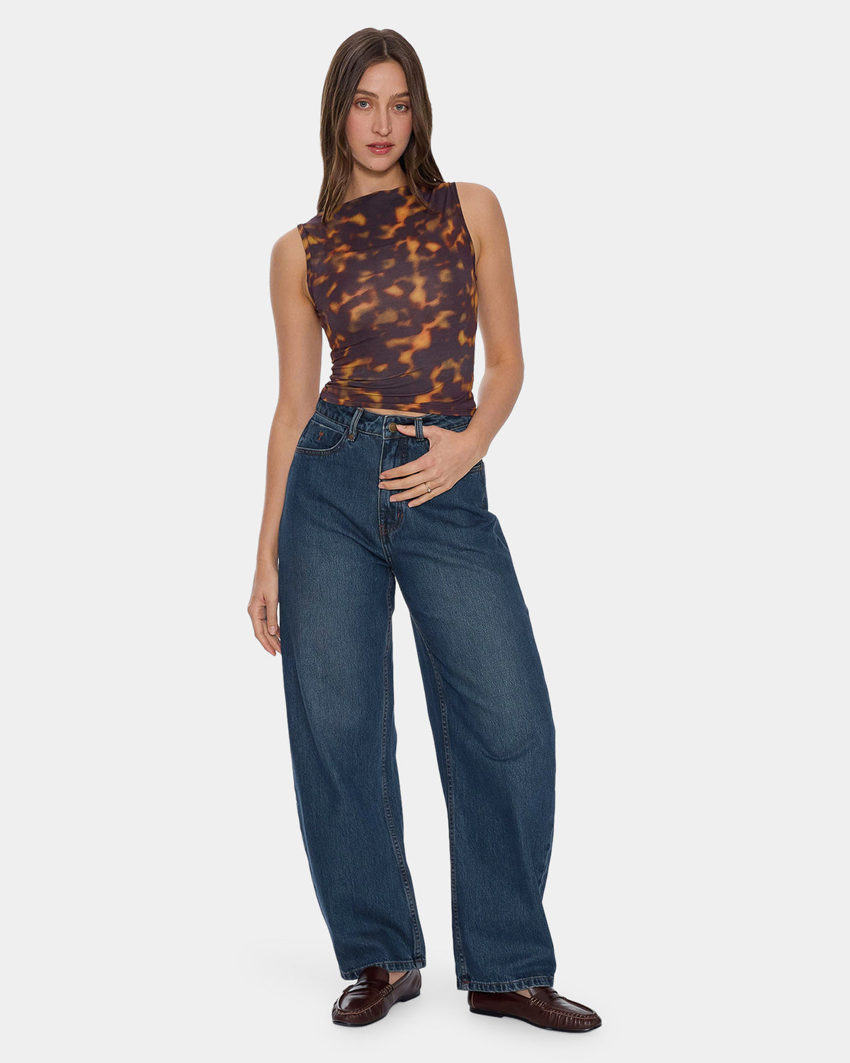 Womens Sloane High Rise Barrel Denim Jeans
