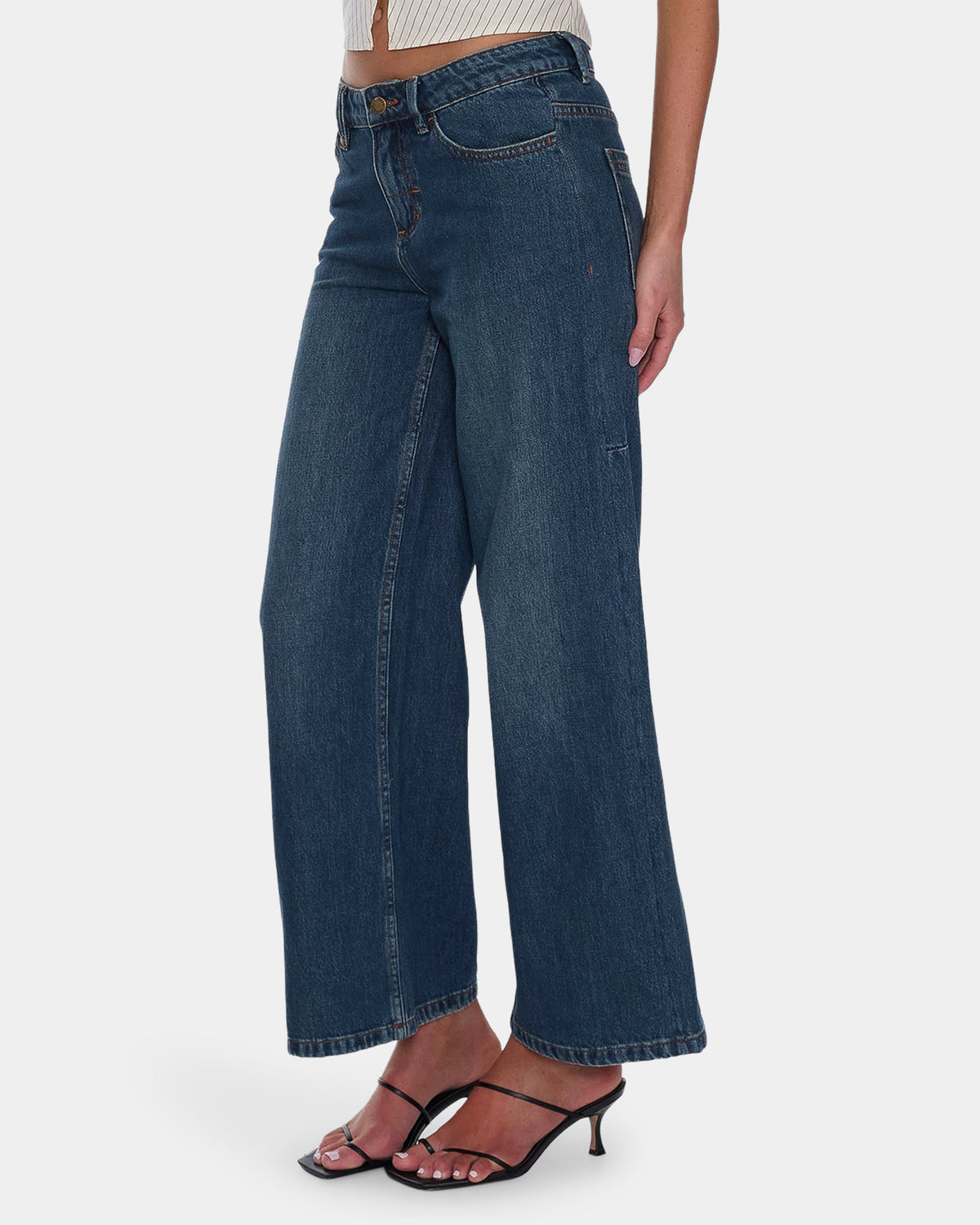Womens Hunter Low Rise Wide Deni Jeans