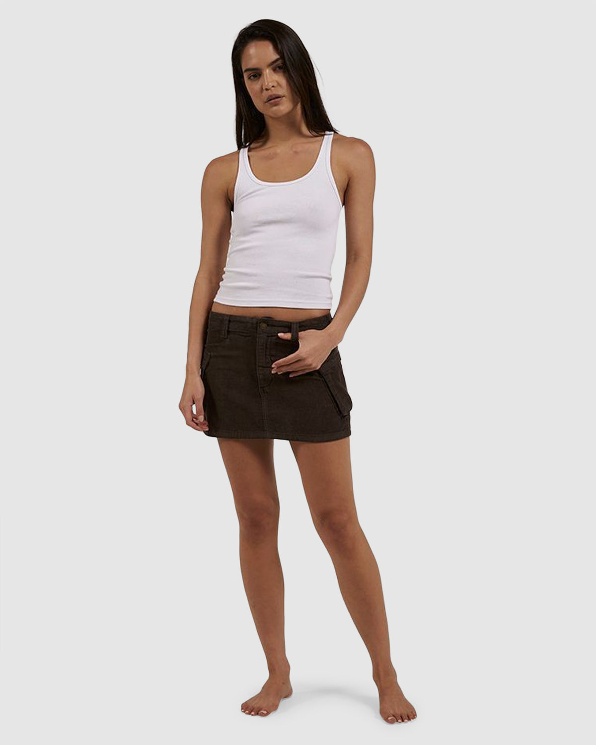 WOMENS LOTTIE CORD CARGO MINI SKIRT
