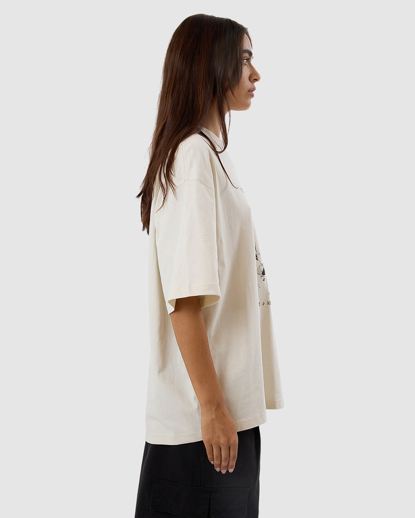 WOMENS DEADLY POSY OVERSIZED T-SHIRT