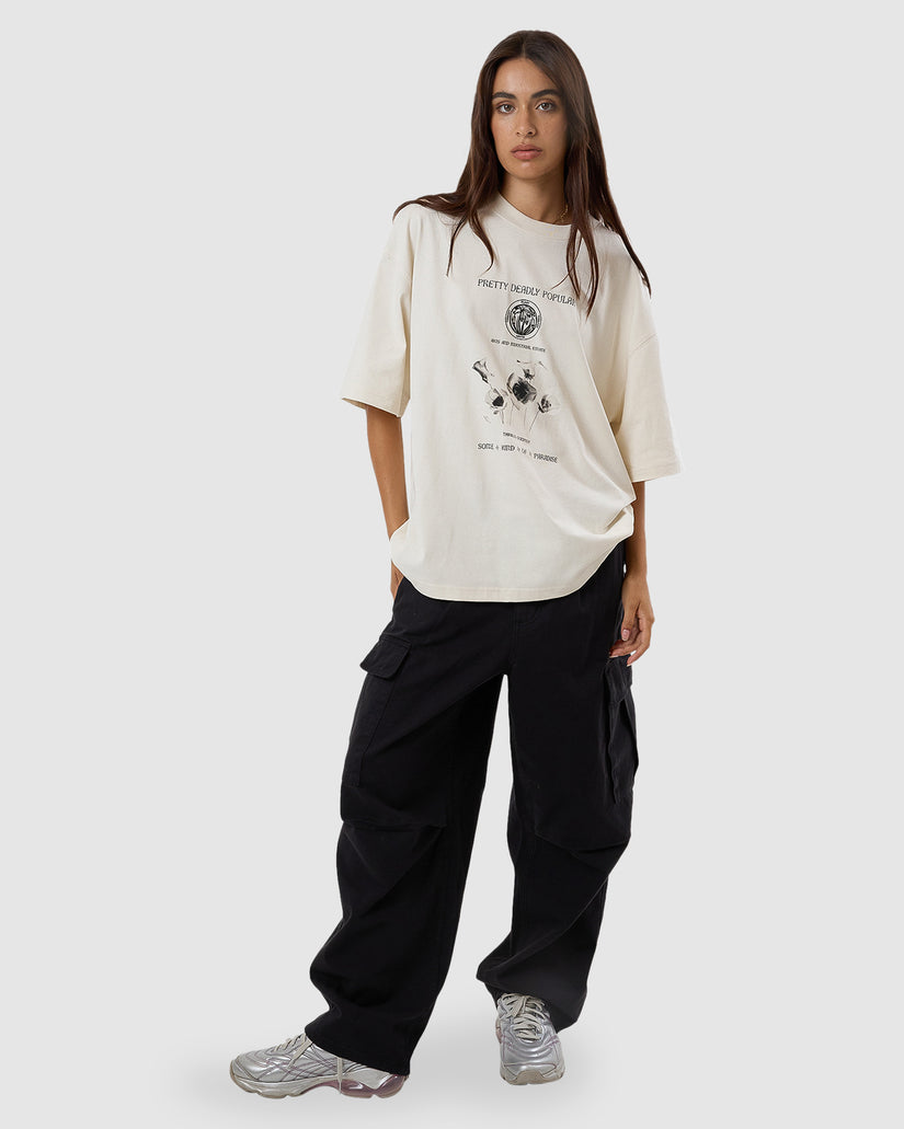 WOMENS DEADLY POSY OVERSIZED T-SHIRT