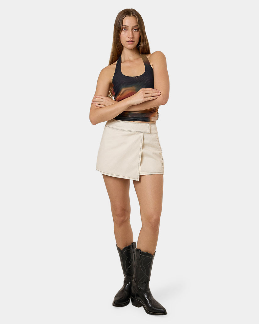 Womens Night Shift Wrap Mini Skirt