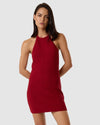 WOMENS SCARLETT KNIT HALTER DRESS