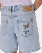 Womens Billie Low Rise Baggy Embro Denim Shorts