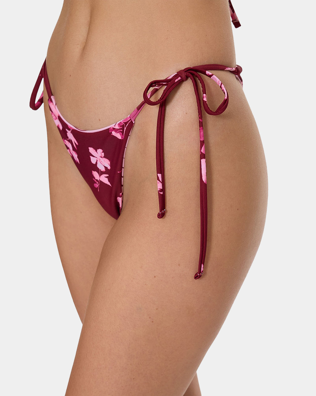 Womens Full Bloom Reversible Tie Side Bikini Bottom