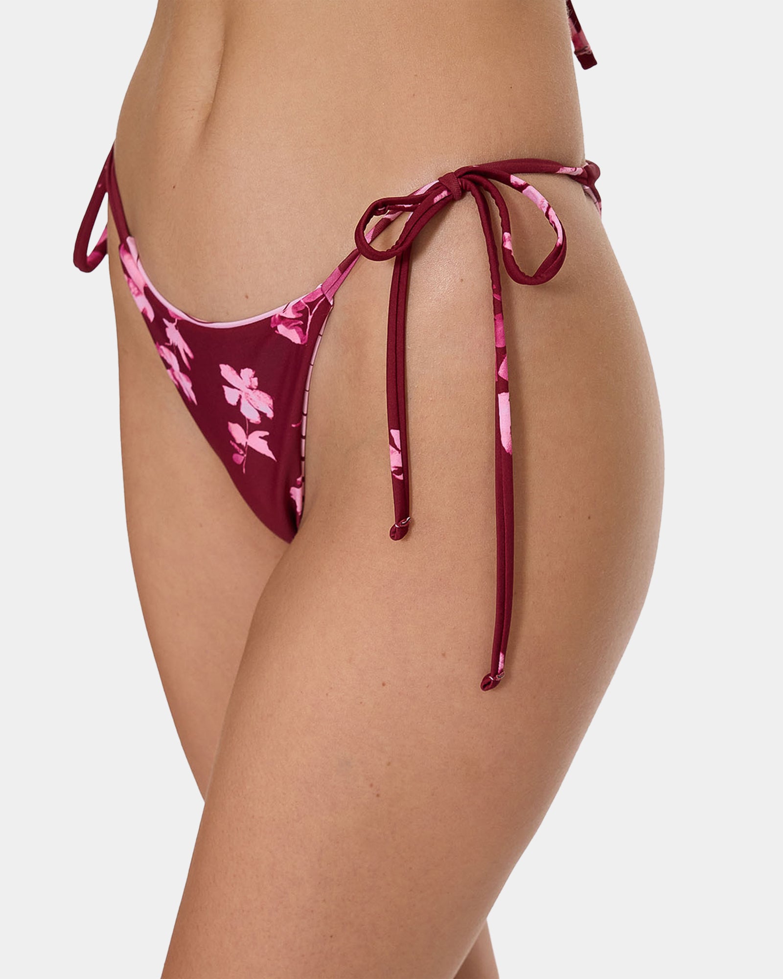 Womens Full Bloom Reversible Tie Side Bikini Bottom