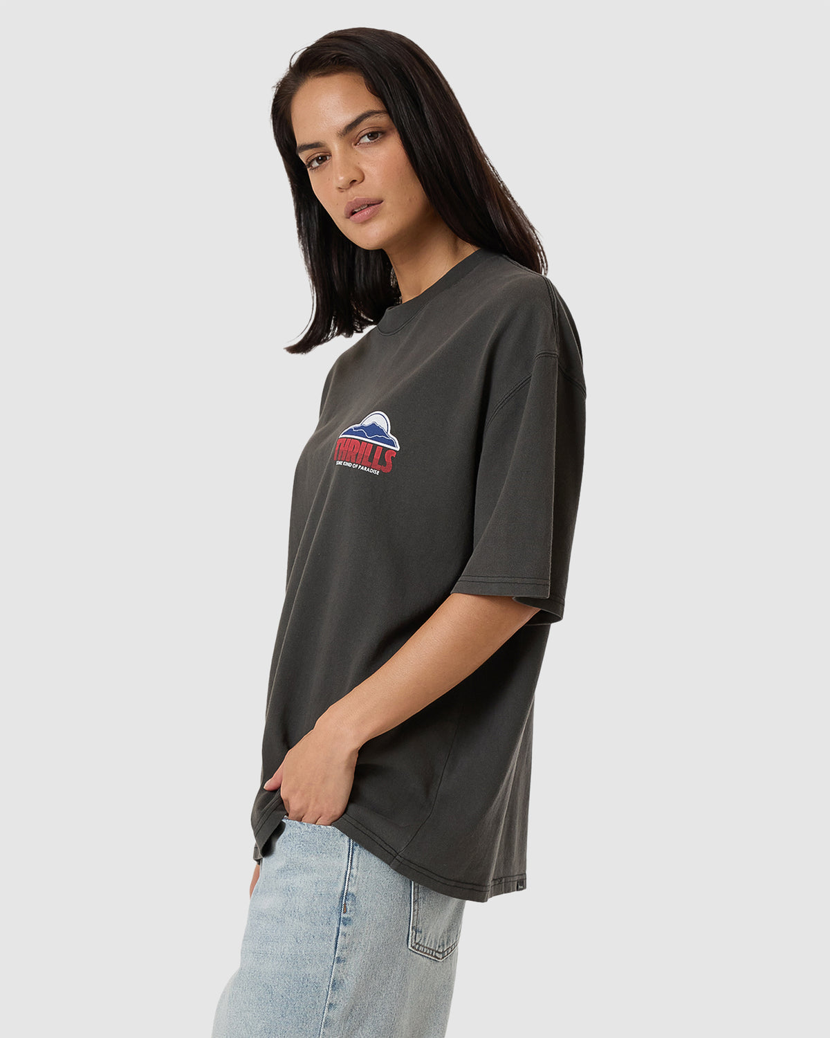 WOMENS BEYOND THE HILLS OVERSIZED T-SHIRT