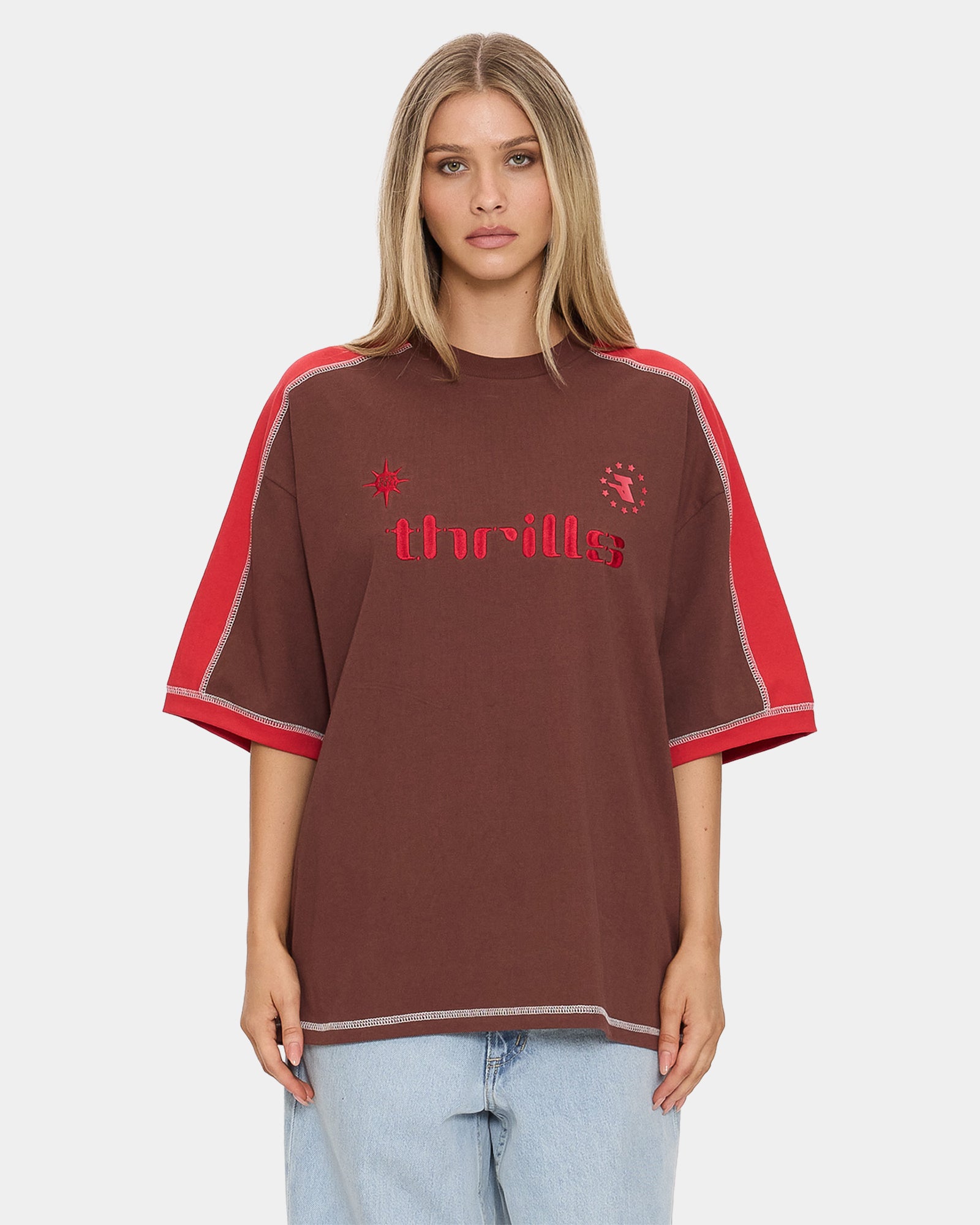 Womens Hot Short Panelled Oversized T-Shirt