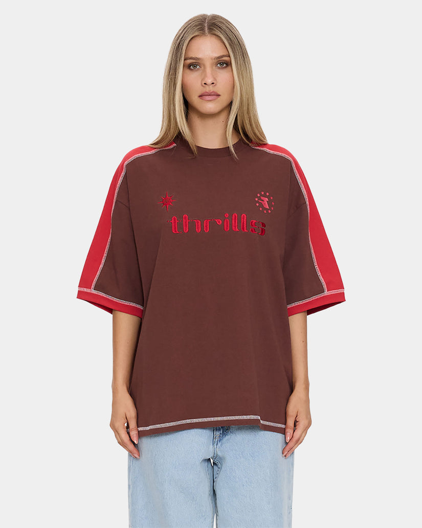 Womens Hot Short Panelled Oversized T-Shirt