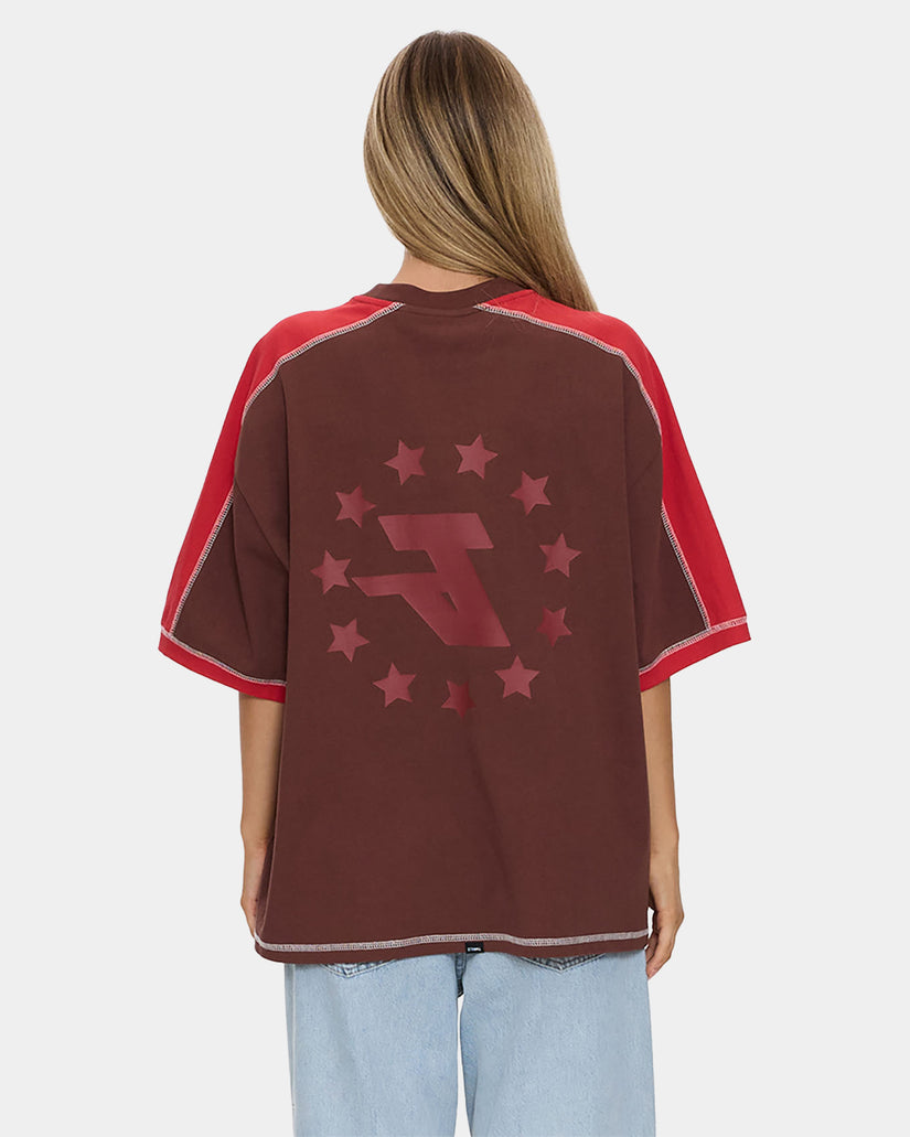 Womens Hot Short Panelled Oversized T-Shirt